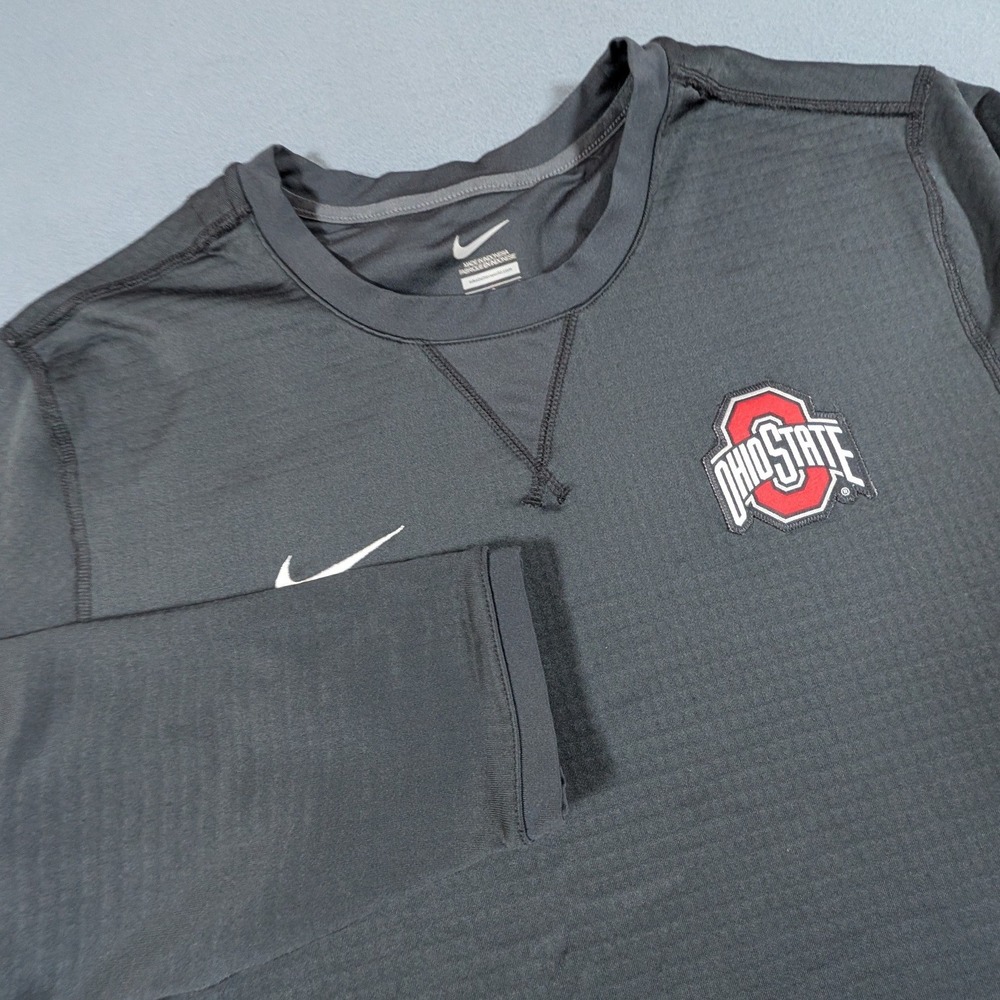 Nike Ohio State Buckeyes Training Top Mens Large Thermal Waffle Knit
